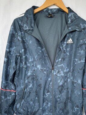 Adidas Primeblue Track Jacket Men's size small  2 tone camoflage blue  Pre-owned